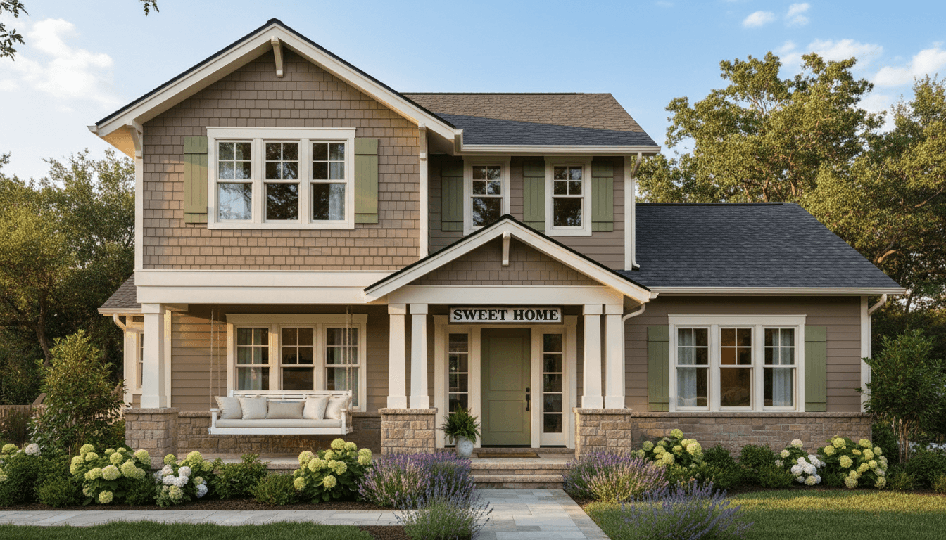 Freshly painted residential home in Sacramento with professional exterior finish