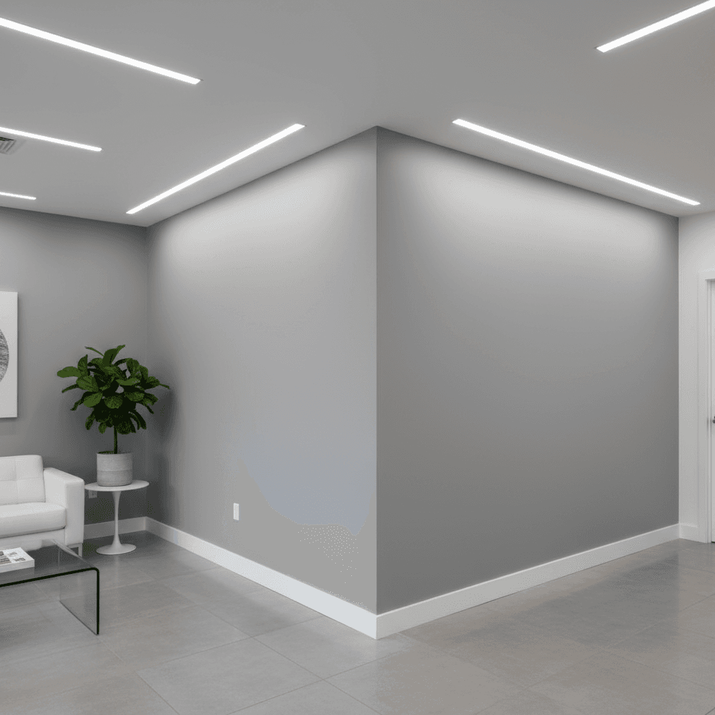 Commercial interior painting project with professional finish