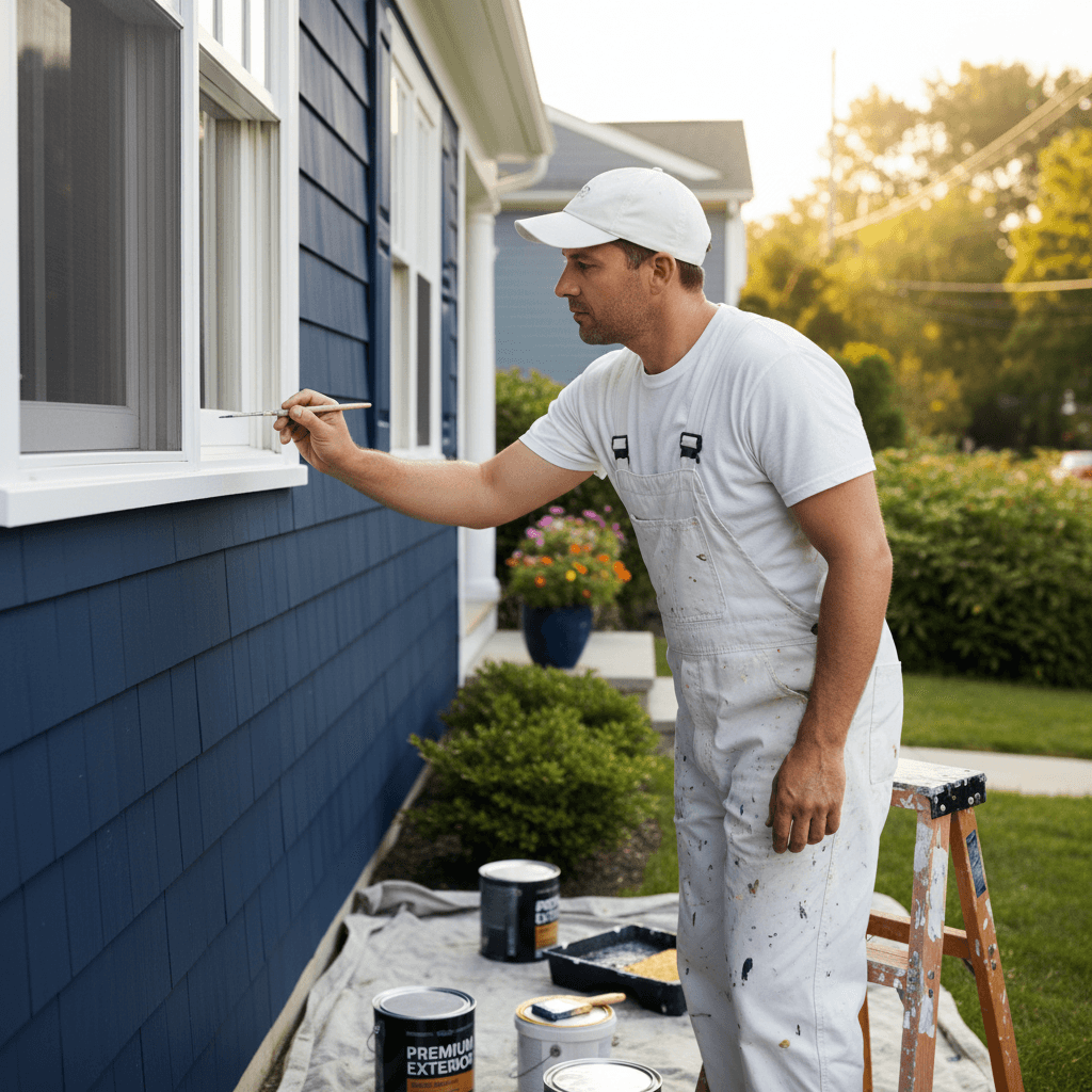 Detail work on home painting