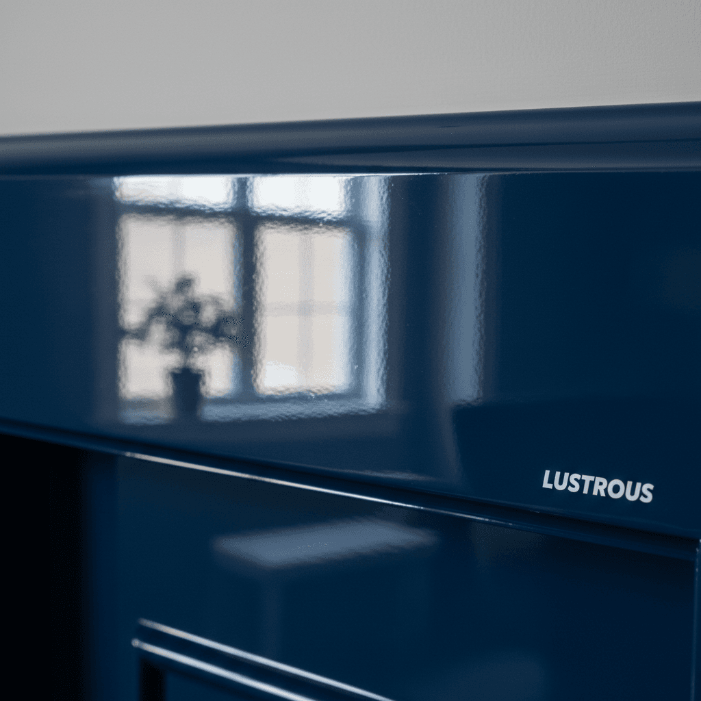 High-gloss paint finish with mirror-like sheen