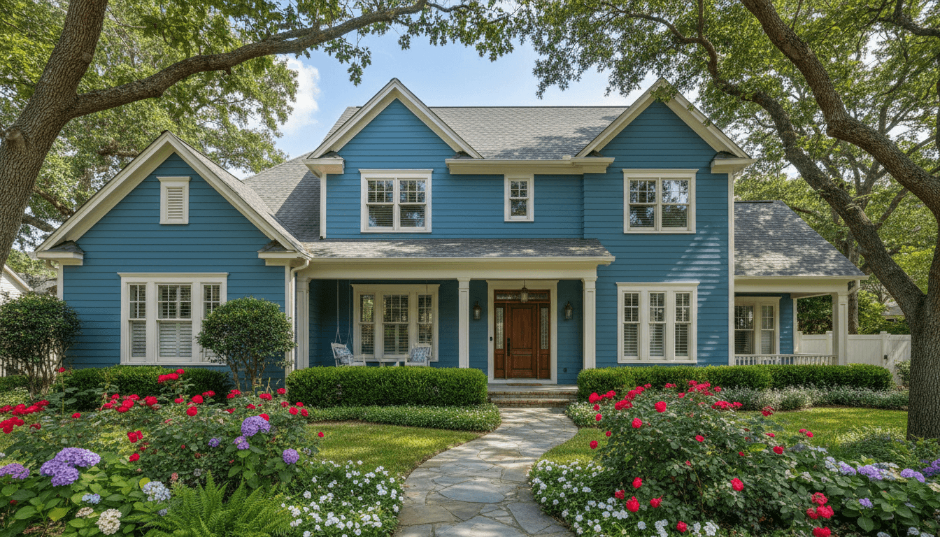 Freshly painted house exterior showcasing quality workmanship and attention to detail