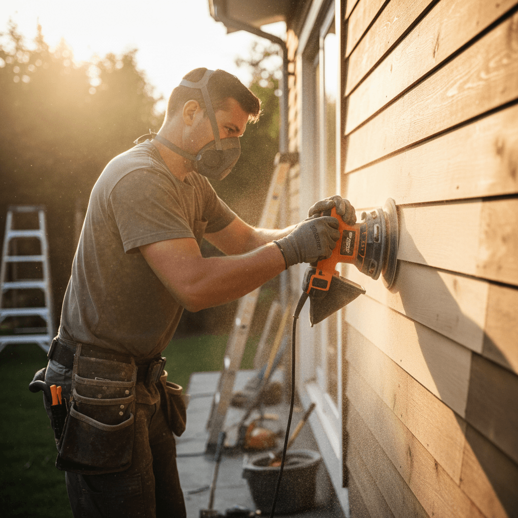 Sanding smooths the surface for better paint adhesion