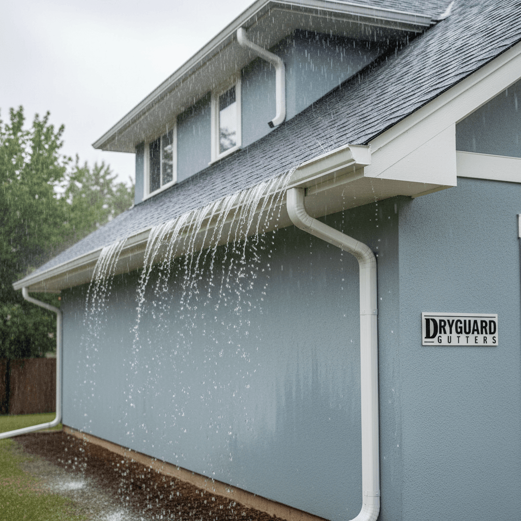 Well-maintained gutter system on exterior