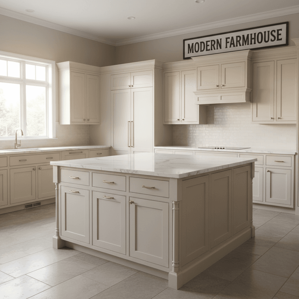 Refinished kitchen cabinets showing professional multi-coat finish