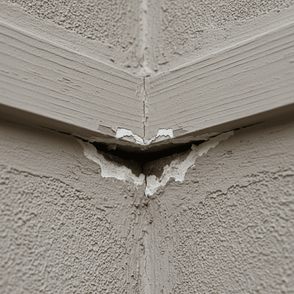 Exterior caulk shrunk away from trim leaving a visible gap