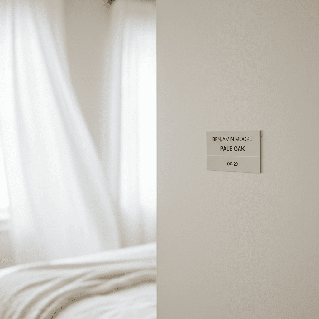 Benjamin Moore Pale Oak paint swatch