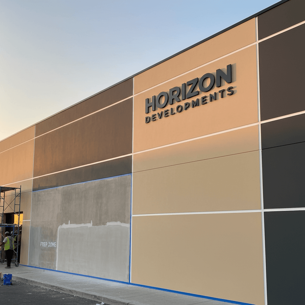 Commercial exterior painting showing clean professional execution